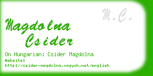 magdolna csider business card